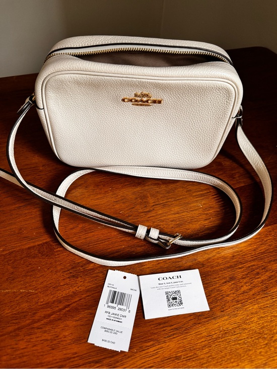 Coach Handbags - Jamie Camera Bag Coach Leather Crossbody in Chalk/White with Gold Hardware